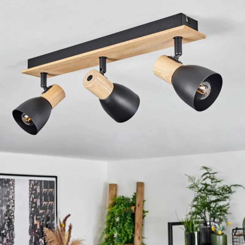 Luminaires Scandinaves-hofstein Plafonnier Kouek Écru, Noir, 3 lumières