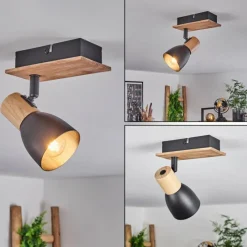 Luminaires Scandinaves-hofstein Plafonnier Kouek Écru, Noir, 1 lumière