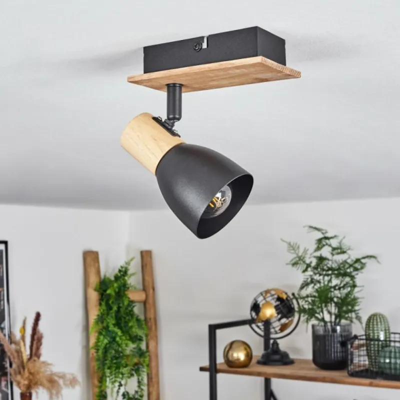 Luminaires Scandinaves-hofstein Plafonnier Kouek Écru, Noir, 1 lumière