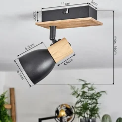 Luminaires Scandinaves-hofstein Plafonnier Kouek Écru, Noir, 1 lumière