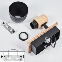 Luminaires Scandinaves-hofstein Plafonnier Kouek Écru, Noir, 1 lumière