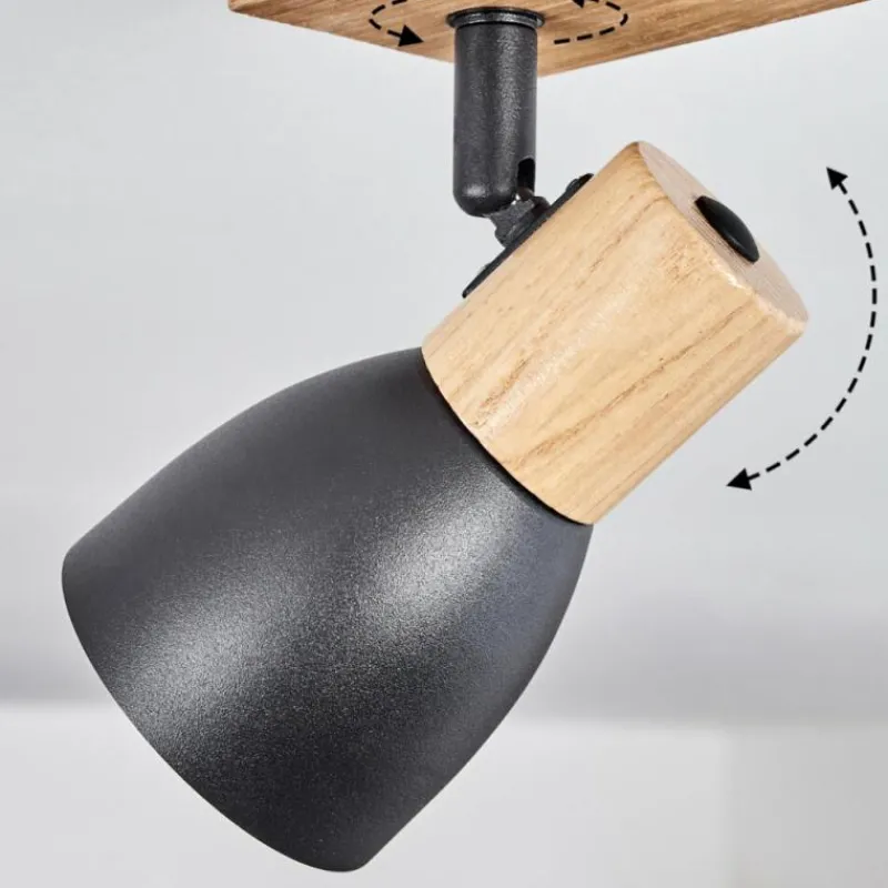 Luminaires Scandinaves-hofstein Plafonnier Kouek Écru, Noir, 1 lumière