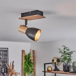 Luminaires Scandinaves-hofstein Plafonnier Kouek Écru, Noir, 1 lumière