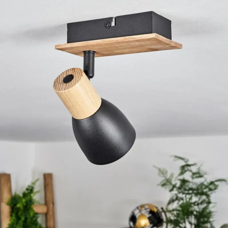 Luminaires Scandinaves-hofstein Plafonnier Kouek Écru, Noir, 1 lumière