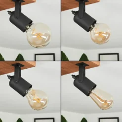 Luminaires Scandinaves-hofstein Plafonnier Kouk Écru, Noir, 4 lumières