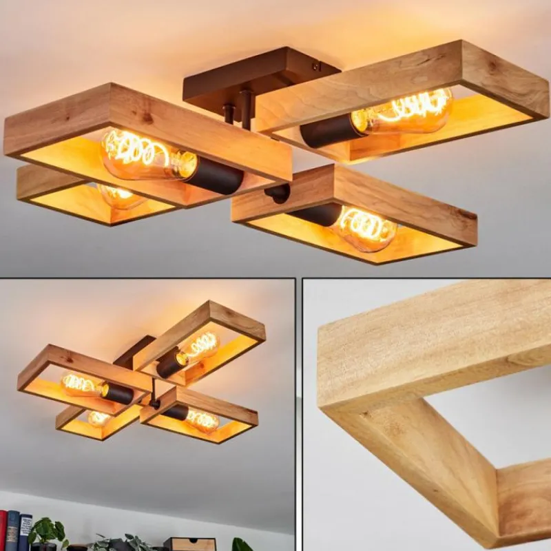 Luminaires Scandinaves-hofstein Plafonnier Kouk Écru, Noir, 4 lumières