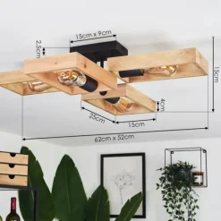 Luminaires Scandinaves-hofstein Plafonnier Kouk Écru, Noir, 4 lumières