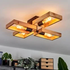 Luminaires Scandinaves-hofstein Plafonnier Kouk Écru, Noir, 4 lumières