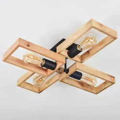 Luminaires Scandinaves-hofstein Plafonnier Kouk Écru, Noir, 4 lumières