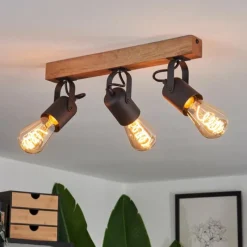 Luminaires Scandinaves-hofstein Plafonnier Kouk Écru, Noir, 3 lumières