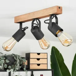 Luminaires Scandinaves-hofstein Plafonnier Kouk Écru, Noir, 3 lumières