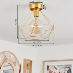 hofstein Plafonnier Koulamon Laiton, 1 lumière* Plafonniers