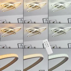 hofstein Plafonnier Krabi LED Nickel mat, 3 lumières, Télécommandes