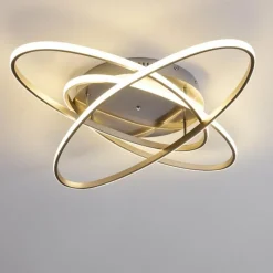 hofstein Plafonnier Krabi LED Nickel mat, 3 lumières, Télécommandes