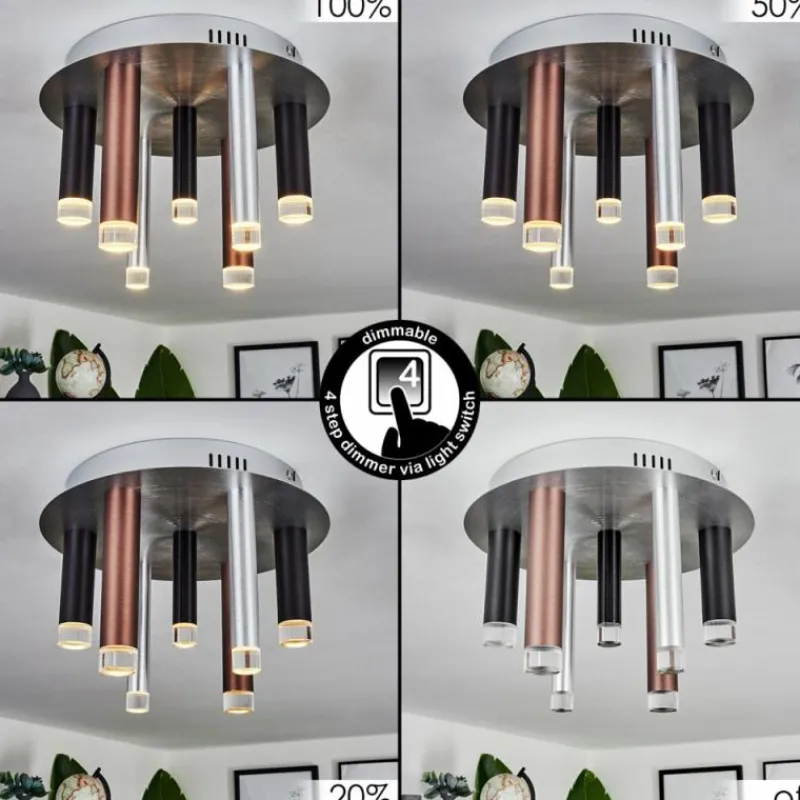 hofstein Plafonnier Krachang LED Aluminium, 1 lumière* Éclairage Led