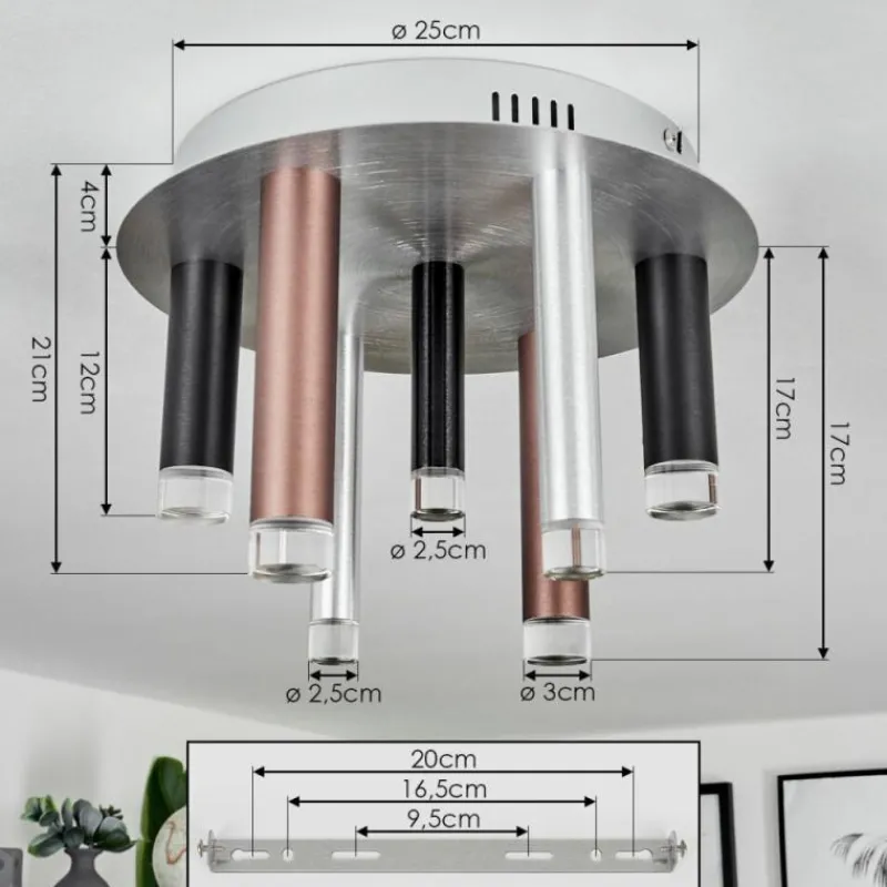 hofstein Plafonnier Krachang LED Aluminium, 1 lumière* Éclairage Led