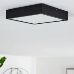 hofstein Plafonnier Kragos LED Noir, 1 lumière