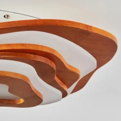 Lampes En Bois-hofstein Plafonnier Krieng LED Écru, Blanc, 1 lumière, Télécommandes