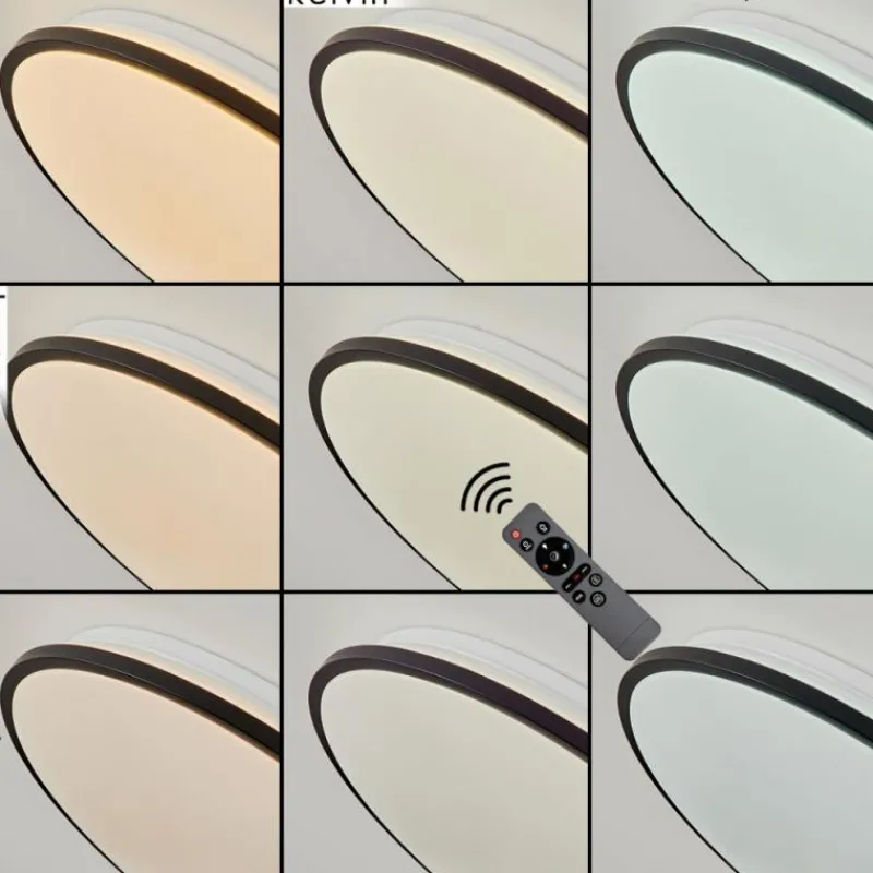 hofstein Plafonnier Kroch LED Blanc, 1 lumière, Télécommandes, Changeur de couleurs