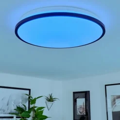 hofstein Plafonnier Kroch LED Blanc, 1 lumière, Télécommandes, Changeur de couleurs