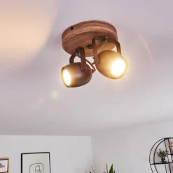 Luminaires Rustiques-hofstein Plafonnier Kuah Noir, 2 lumières