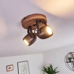 Luminaires Rustiques-hofstein Plafonnier Kuah Noir, 2 lumières