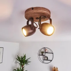 Luminaires Rustiques-hofstein Plafonnier Kuah Noir, 2 lumières