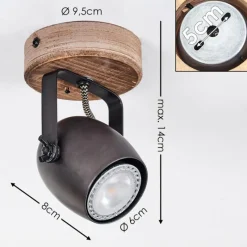 Luminaires Rustiques-hofstein Plafonnier Kuah Noir, 1 lumière