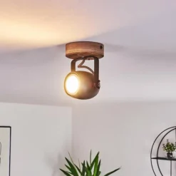 Luminaires Rustiques-hofstein Plafonnier Kuah Noir, 1 lumière