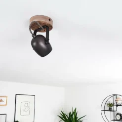 Luminaires Rustiques-hofstein Plafonnier Kuah Noir, 1 lumière