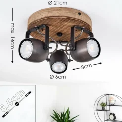 Luminaires Rustiques-hofstein Plafonnier Kuah Noir, 3 lumières