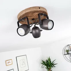 Luminaires Rustiques-hofstein Plafonnier Kuah Noir, 3 lumières