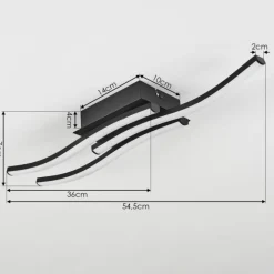 hofstein Plafonnier Kumahu LED Noir, 1 lumière