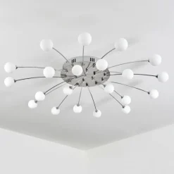 hofstein Plafonnier Lacosse LED Chrome, Nickel mat, 21 lumières