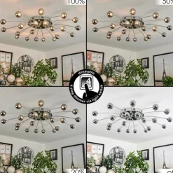 hofstein Plafonnier Lacosse LED Chrome, 21 lumières