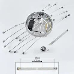 hofstein Plafonnier Lacosse LED Chrome, 21 lumières
