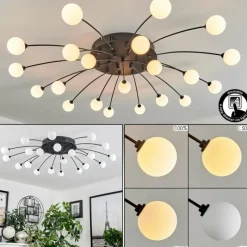 hofstein Plafonnier Lacosse LED Noir, 21 lumières