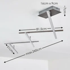 hofstein Plafonnier Lacure LED Nickel mat, 5 lumières* Éclairage Led