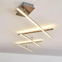 hofstein Plafonnier Lacure LED Nickel mat, 5 lumières* Éclairage Led