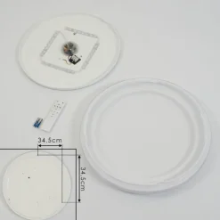 hofstein Plafonnier Laganadi LED Chrome, 1 lumière, Télécommandes, Changeur de couleurs