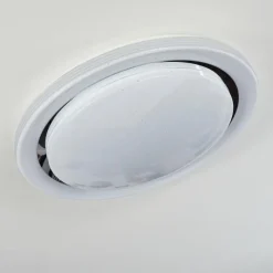 hofstein Plafonnier Laganadi LED Chrome, 1 lumière, Télécommandes, Changeur de couleurs