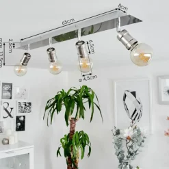 hofstein Plafonnier Lagunita Chrome, Nickel mat, 4 lumières