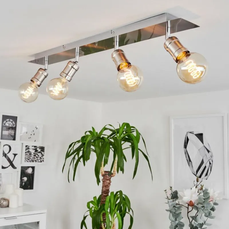 hofstein Plafonnier Lagunita Chrome, Nickel mat, 4 lumières
