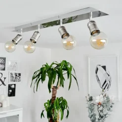 hofstein Plafonnier Lagunita Chrome, Nickel mat, 4 lumières