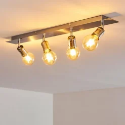 hofstein Plafonnier Lagunita Nickel mat, 4 lumières