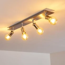 hofstein Plafonnier Lagunita Nickel mat, 4 lumières