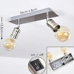 Lampes Vintages & Rétros-hofstein Plafonnier Lagunita Nickel mat, 2 lumières