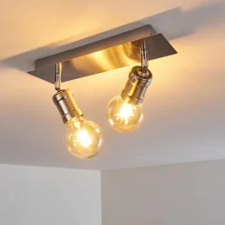 Lampes Vintages & Rétros-hofstein Plafonnier Lagunita Nickel mat, 2 lumières
