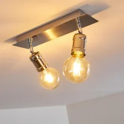 Lampes Vintages & Rétros-hofstein Plafonnier Lagunita Nickel mat, 2 lumières