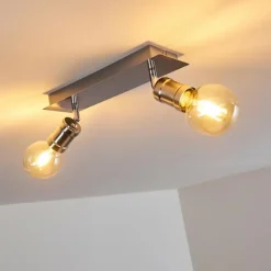 Lampes Vintages & Rétros-hofstein Plafonnier Lagunita Nickel mat, 2 lumières